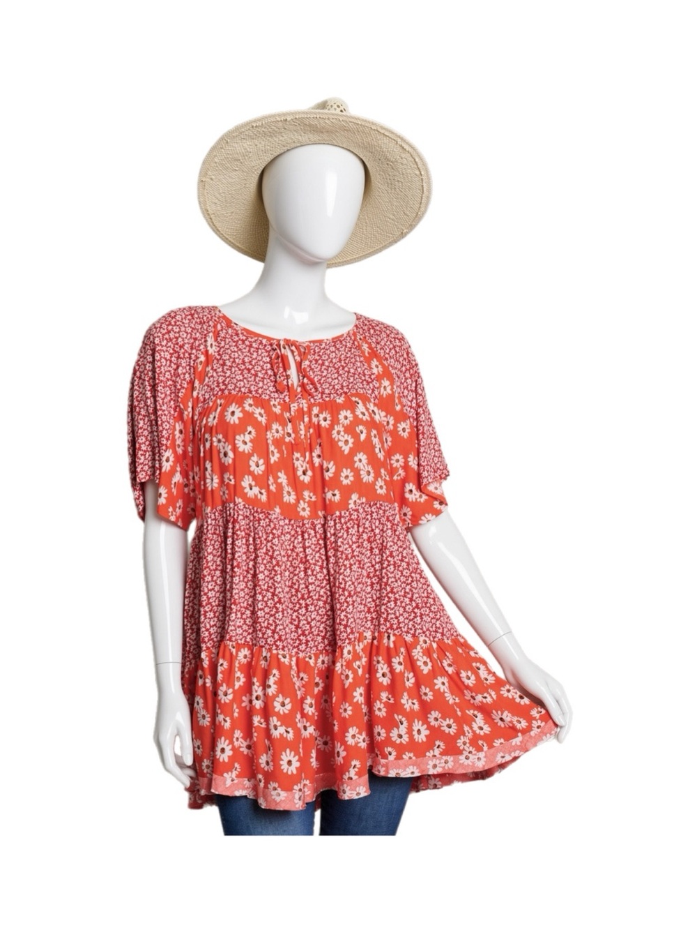 EASEL Floral pockets tunic blouse S M L - Picture 4 of 5